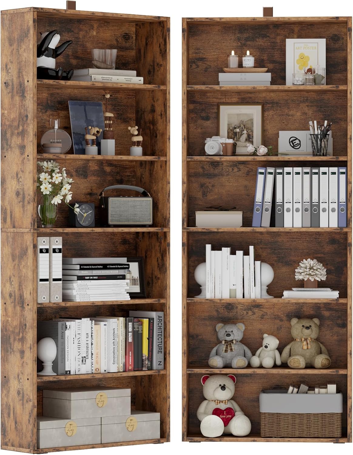Home Office Industrial Style - Set di 2 Scaffali Alti, Scaffale