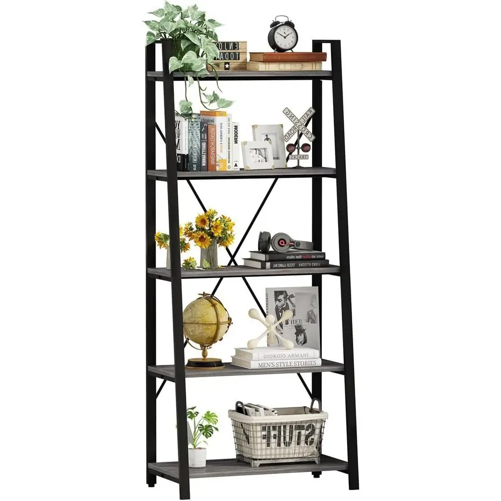 Home Office Industrial Style - Libreria a 5 ripiani, stile industriale,