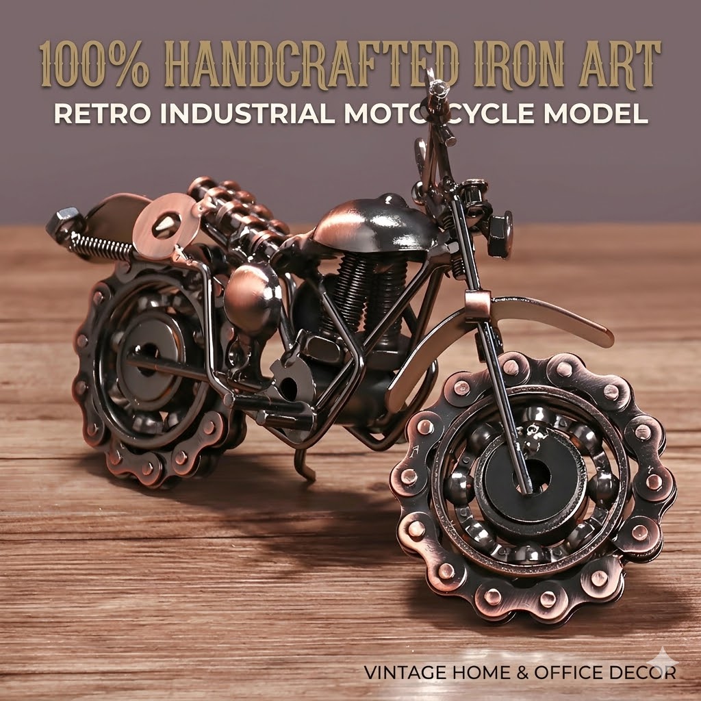 Home Office Industrial Style - Modellino di Moto in Ferro Fatto