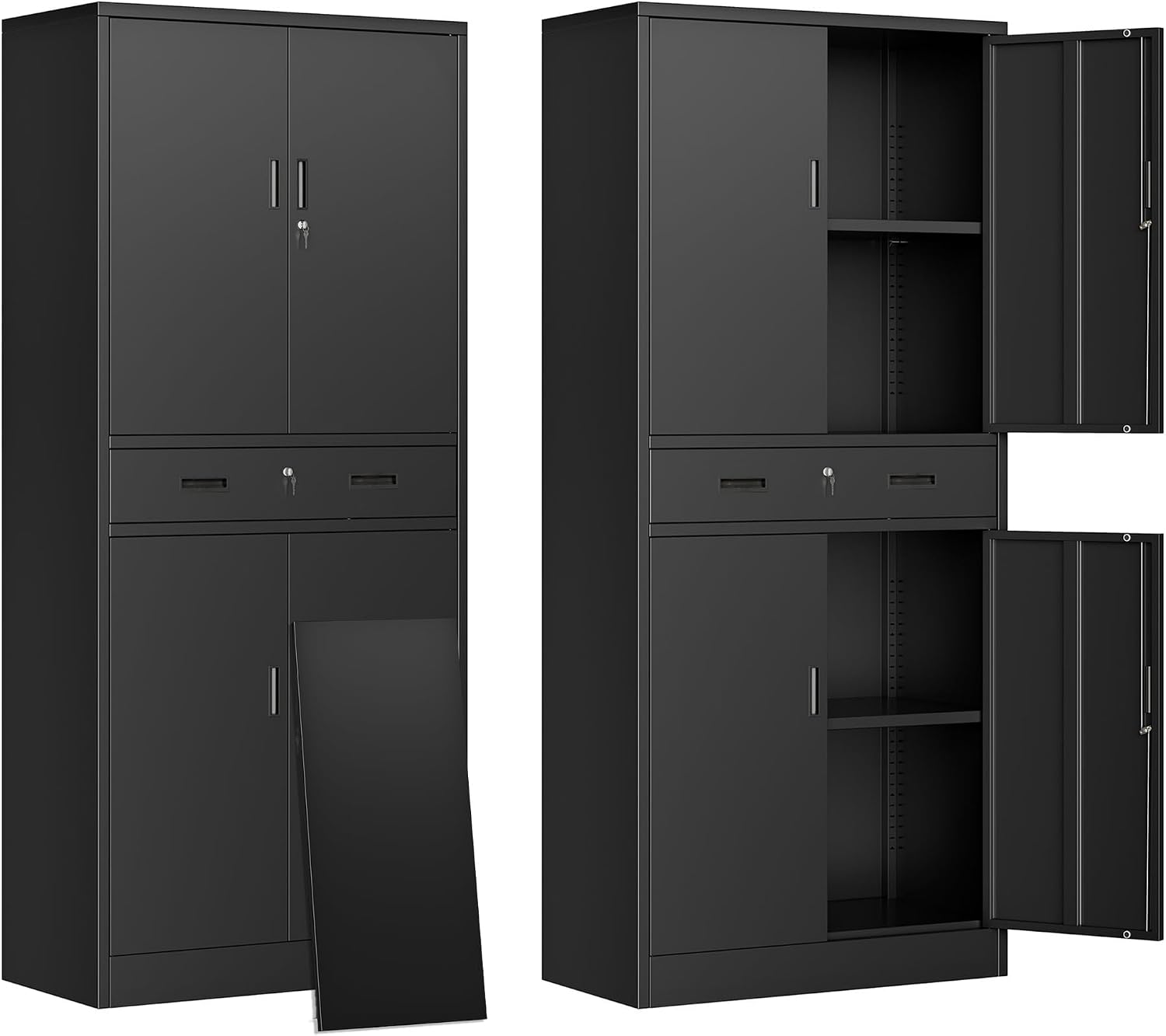 File Cabinet Drawer - Armadio Alto in Metallo con Cassetto,