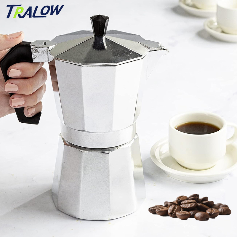 Home Office Moka - Caffettiera Moka Italiana TRALOW, in Alluminio