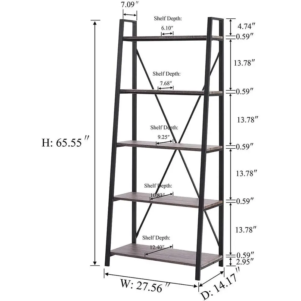 Libreria a 5 ripiani, stile in - Home Office Industrial Style recensione e prezzo