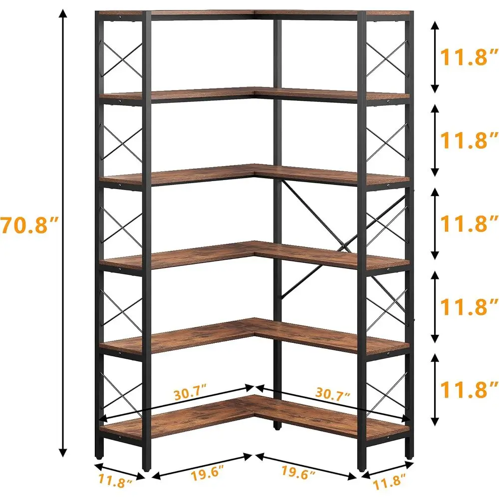 Libreria a 6 Ripiani a Forma d - Home Office Industrial Style recensione e prezzo